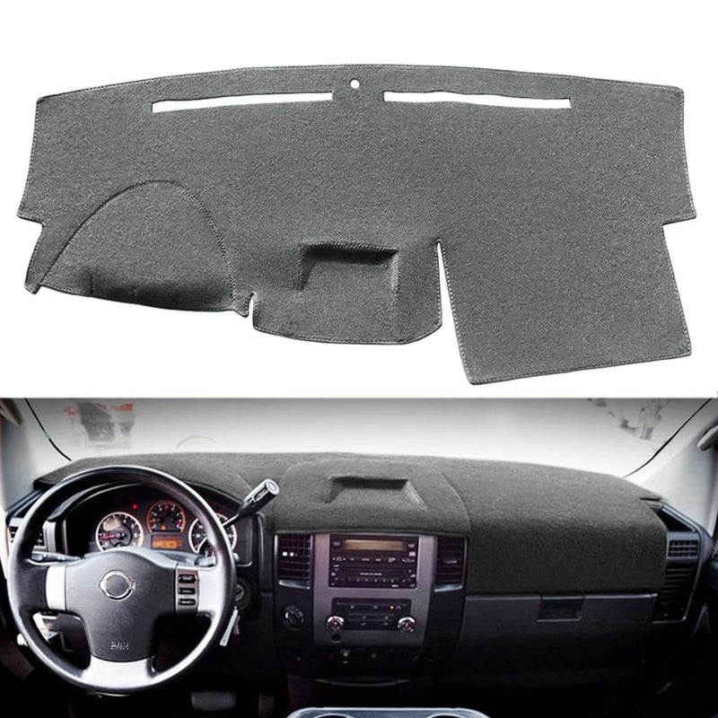 Yiz Dash Cover Mat Custom Fit for Nissan Armada 2004 2005 2006 2007/ Titan 2004-2012 no Navigation,Dashboard Cover Cap Pad Carpet (Dark Gray) Y59 - Image 1